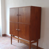 bibliothèque haute scandinave en teck danemark années 60 design nordique vintage