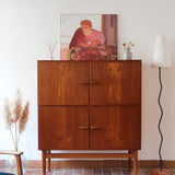 bibliothèque haute scandinave en teck danemark années 60 design nordique vintage