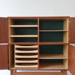 bibliothèque haute scandinave en teck danemark années 60 design nordique vintage