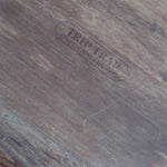 Boîte à condiments scandinave teck cannelé années 60, angles arrondis, cinq cannelures horizontales, couvercle inox amovible bouton bois sphérique, danois