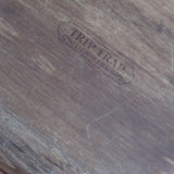 Boîte à condiments scandinave teck cannelé années 60, angles arrondis, cinq cannelures horizontales, couvercle inox amovible bouton bois sphérique, danois