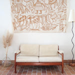 Canapé scandinave 2 places en teck – design nordique années 60/70