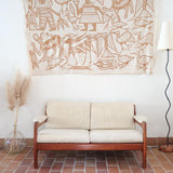 Canapé scandinave 2 places en teck – design nordique années 60/70