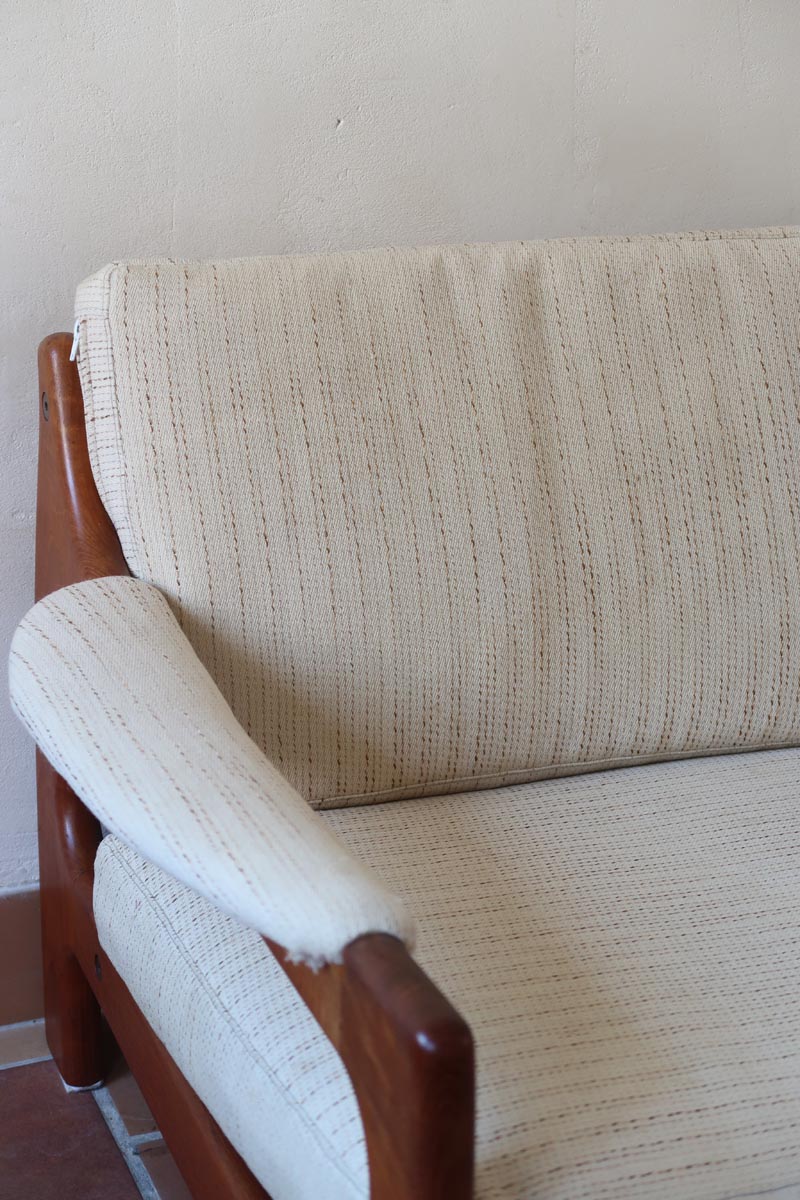 Canapé scandinave 2 places en teck – design nordique années 60/70