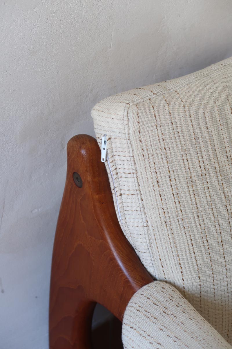 Canapé scandinave 2 places en teck – design nordique années 60/70