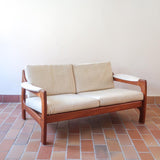 Canapé scandinave 2 places en teck – design nordique années 60/70