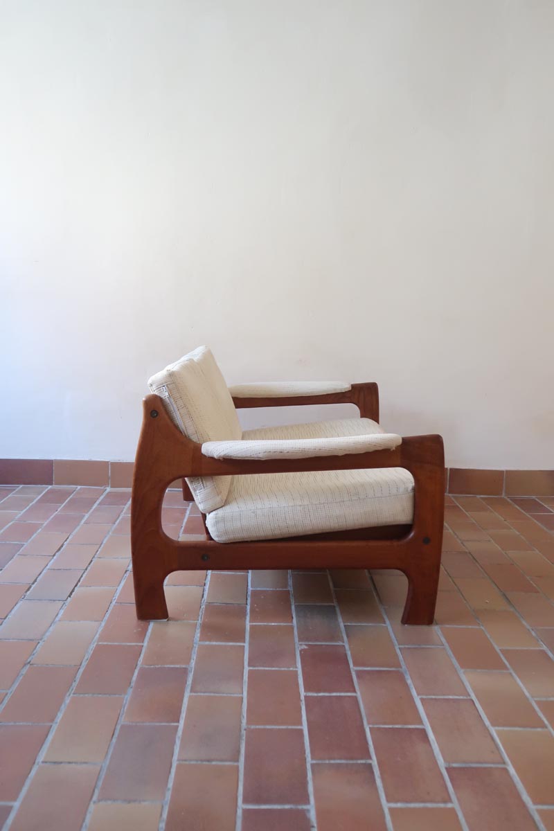 Canapé scandinave 2 places en teck – design nordique années 60/70