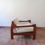 Canapé scandinave 2 places en teck – design nordique années 60/70