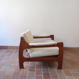 Canapé scandinave 2 places en teck – design nordique années 60/70