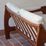 Canapé scandinave 2 places en teck – design nordique années 60/70