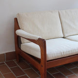 Canapé scandinave 2 places en teck – design nordique années 60/70