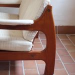 Canapé scandinave 2 places en teck – design nordique années 60/70