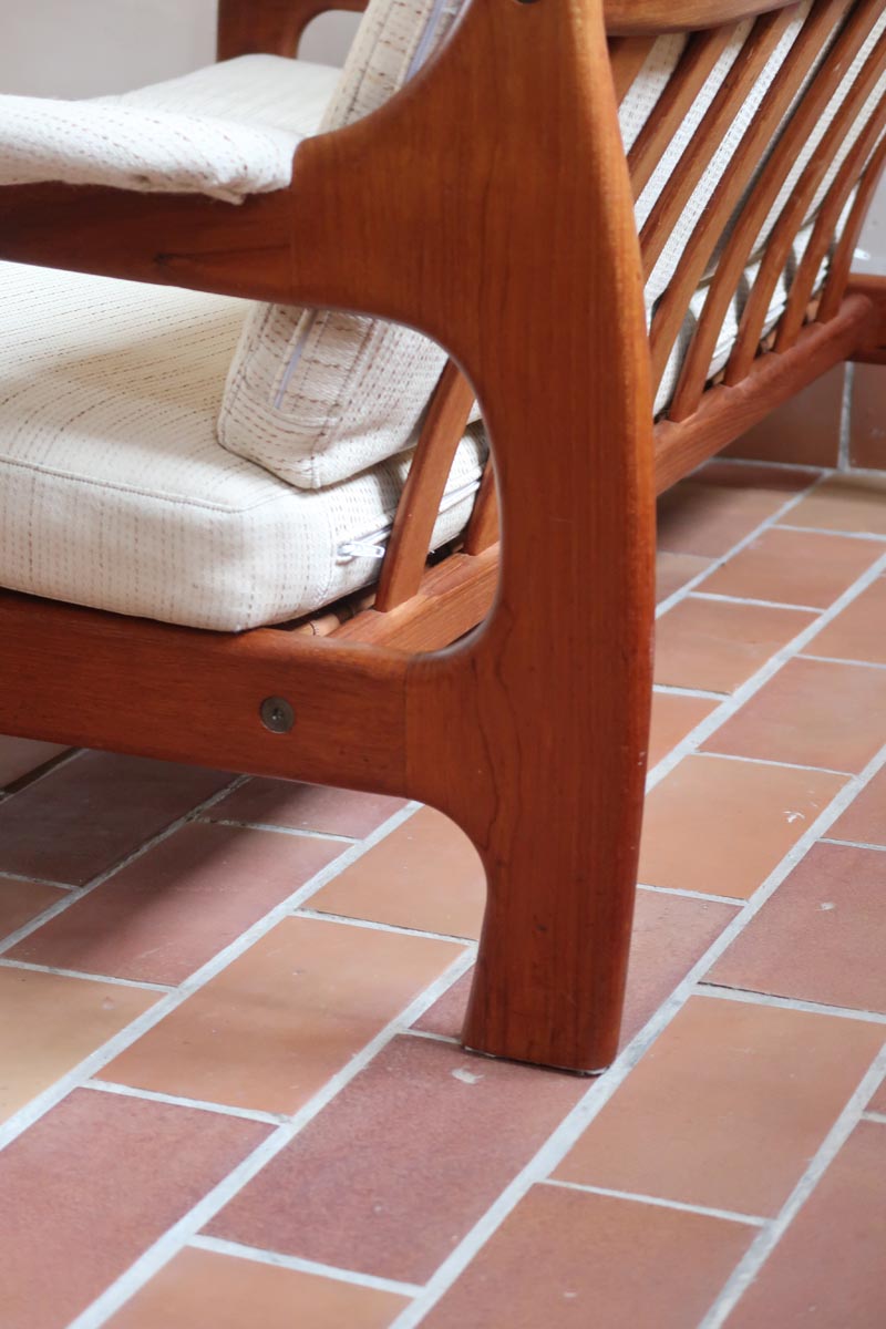 Canapé scandinave 2 places en teck – design nordique années 60/70