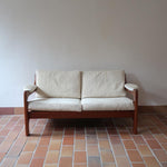 Canapé scandinave 2 places en teck – design nordique années 60/70