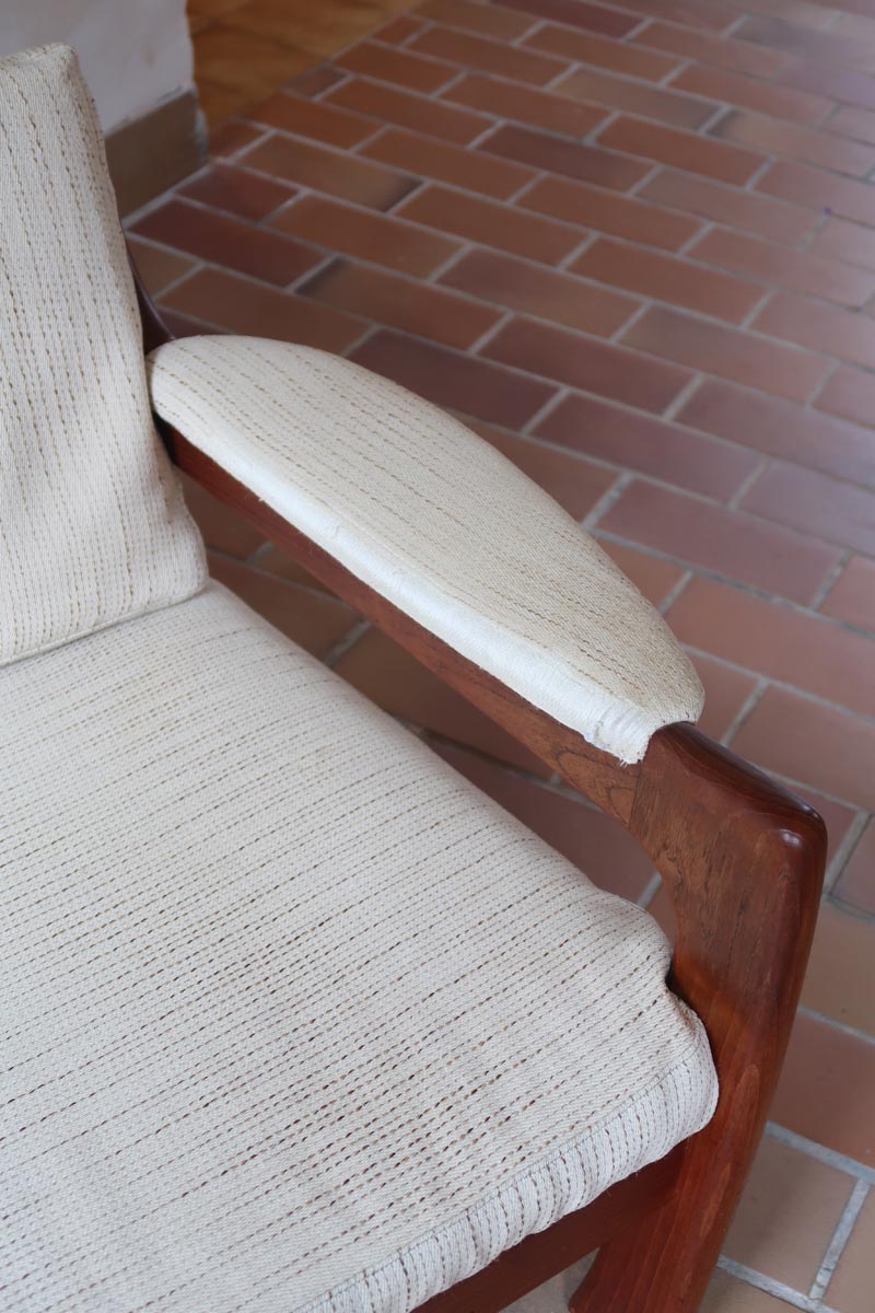 Canapé scandinave 2 places en teck – design nordique années 60/70