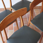 chaise farstrup scandinave vintage teck assise noire  ensemble