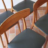 chaise farstrup scandinave vintage teck assise noire  ensemble