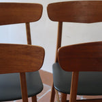 chaise farstrup scandinave vintage teck assise noire  ensemble