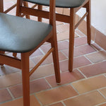 chaise farstrup scandinave vintage teck assise noire  ensemble