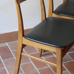 chaise farstrup scandinave vintage teck assise noire  ensemble