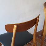 chaise farstrup scandinave vintage teck assise noire  ensemble