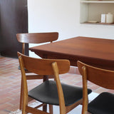 chaise-farstrup-scandinave-vintage-teck-assise-noire