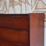 Commode haute scandinave teck années 60 6 tiroirs