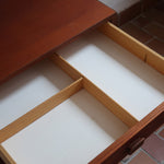 Commode Ulferts en teck des années 60 avec quatre tiroirs et poignées intégrées