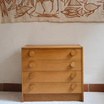 commode scandinave chêne clair mélaminé blanc années 70 design nordique vintage