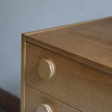 commode scandinave chêne clair mélaminé blanc années 70 design nordique vintage