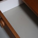 commode scandinave chêne clair mélaminé blanc années 70 design nordique vintage