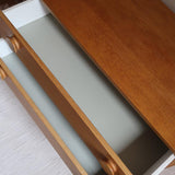 commode scandinave chêne clair mélaminé blanc années 70 design nordique vintage