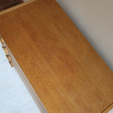 commode scandinave chêne clair mélaminé blanc années 70 design nordique vintage