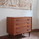 commode scandinave teck poignées intégrées danemark années 60 design nordique vintage
