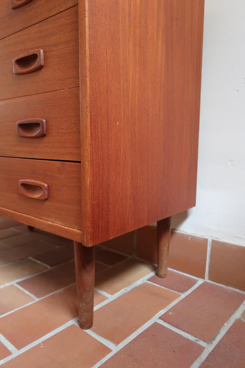 commode scandinave teck poignées intégrées danemark années 60 design nordique vintage