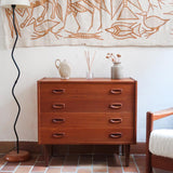 commode scandinave teck poignées intégrées danemark années 60 design nordique vintage