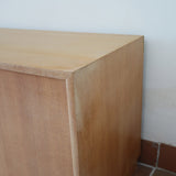 Enfilade mid-century en chêne clair WK Möbel années 60, 4 tiroirs et 2 portes coulissantes, socle plein, design allemand