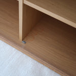 Enfilade mid-century en chêne clair WK Möbel années 60, 4 tiroirs et 2 portes coulissantes, socle plein, design allemand