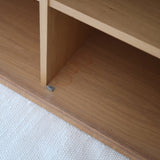 Enfilade mid-century en chêne clair WK Möbel années 60, 4 tiroirs et 2 portes coulissantes, socle plein, design allemand