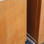 Enfilade mid-century en chêne clair WK Möbel années 60, 4 tiroirs et 2 portes coulissantes, socle plein, design allemand