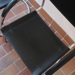 Fauteuil cantilever vintage acier chromé skaï noir – style Bauhaus