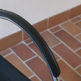 Fauteuil cantilever vintage acier chromé skaï noir – style Bauhaus