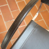 Fauteuil cantilever vintage acier chromé skaï noir – style Bauhaus