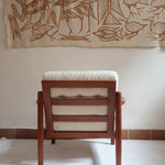 fauteuil scandinave en teck bouclette écrue attribué à børge jensen & sønner danemark années 60