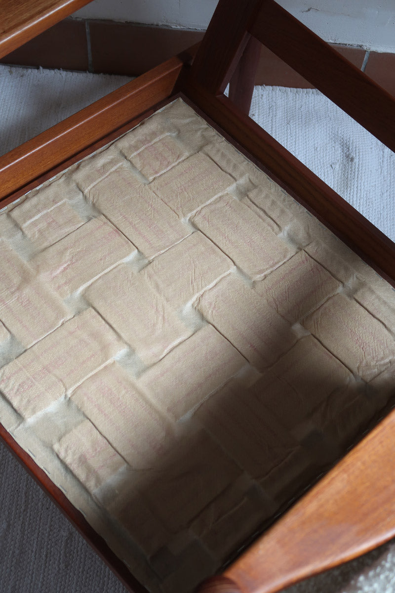 fauteuil scandinave en teck bouclette écrue attribué à børge jensen & sønner danemark années 60