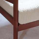 fauteuil scandinave en teck bouclette écrue attribué à børge jensen & sønner danemark années 60