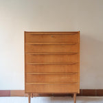 haute commode scandinave chêne clair danemark années 60 design nordique vintage