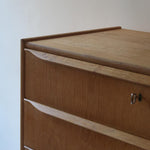 haute commode scandinave chêne clair danemark années 60 design nordique vintage