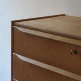 haute commode scandinave chêne clair danemark années 60 design nordique vintage