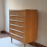 haute commode scandinave chêne clair danemark années 60 design nordique vintage